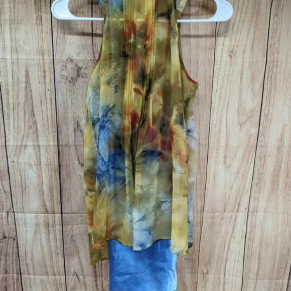 Calvin Klein abstract colored polyester blouse top Size S - Picture 6 of 9